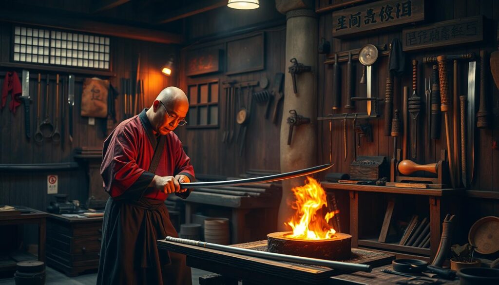 Traditional Japanese craftsmanship in sword smithing